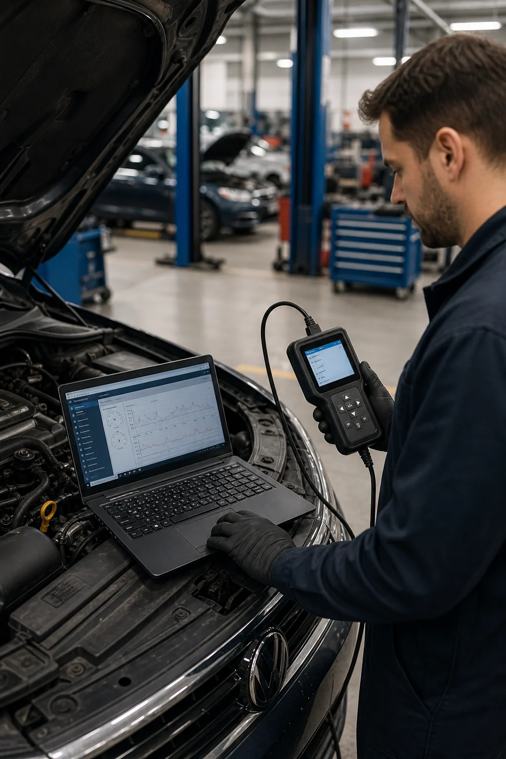 Motordiagnose mit OBD-Gerät